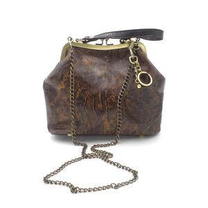 Patricia Nash Leather Laurena Frame Bag Mirror Fob Abstract Animal